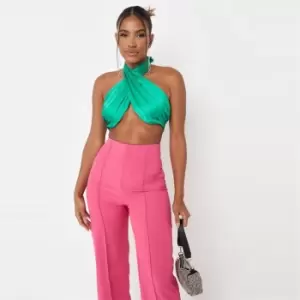 Image of Missguided Halter Neck Bralet - Green