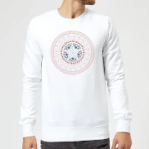 Image of Marvel Captain America Oriental Shield Sweatshirt - White - M