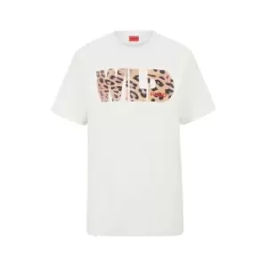 Image of Hugo Vintage Leopard Print T-Shirt - White