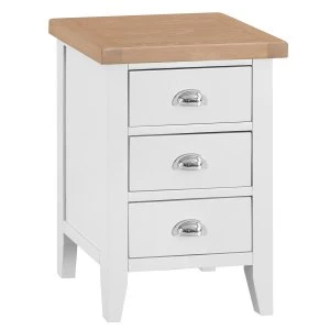 Image of Madera 3 Drawer Narrow Bedside Table - White