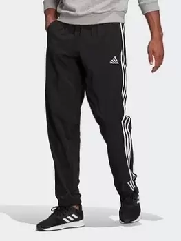 Image of adidas Aeroready Essentials Elastic Cuff 3-stripes Tracksuit Bottoms, Black/White Size M Men