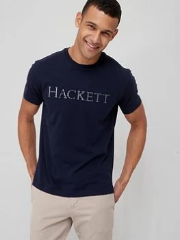 Image of Hackett Heritage Logo T-Shirt - Navy, Size L, Men
