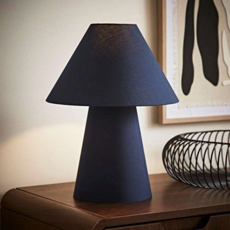 Image of ValueLights ValueLights Freddie Navy Blue Full Fabric Tapered Lamp Shade Table Lamp Navy One Size Unisex 5016529272809
