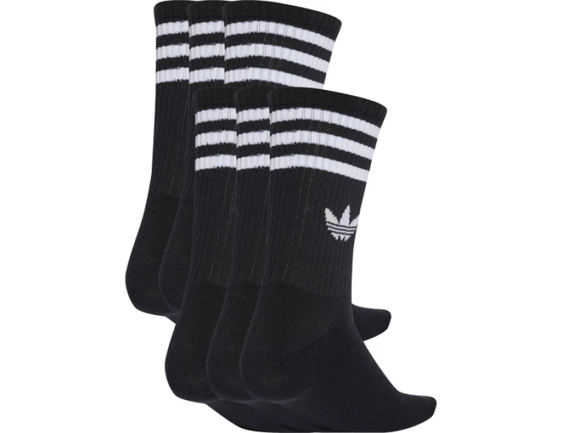 Image of Adidas Originals 3 Stripes Crew 6er Pack Socks Black M