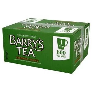 Image of Barrys Tea Original Blend 1 Cup Tea Bags Box of 600 Barrys Green Label
