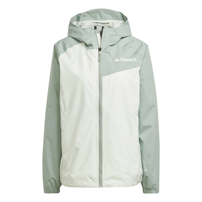 Image of adidas Womens TERREX Multi RAIN.RDY Long Sleeve Waterproof Jacket Linen Green female 10 (S)