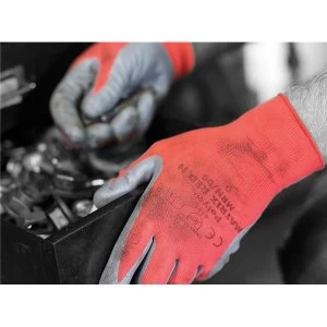 Image of Polyco Matrix MRN09 Size 9 Seamless Knitted Gloves Nitrile Palm Coating Red