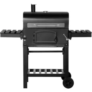 Image of Outsunny - Charcoal Grill bbq Trolley w/ Adjustable Charcoal Height & Thermometer - Black