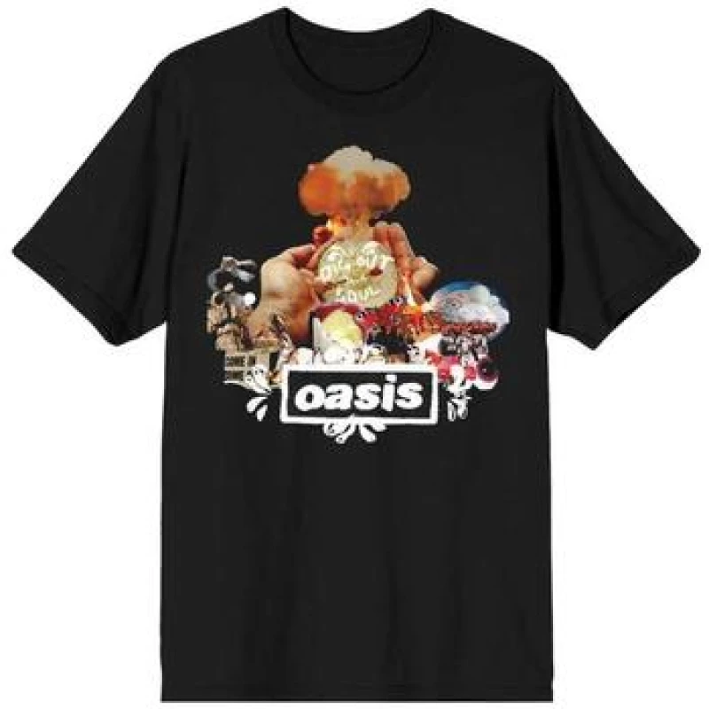 Image of Oasis Oasis Men Atomic Collage T-Shirt in Black Size: X-Large Black XL Male 5063574187053