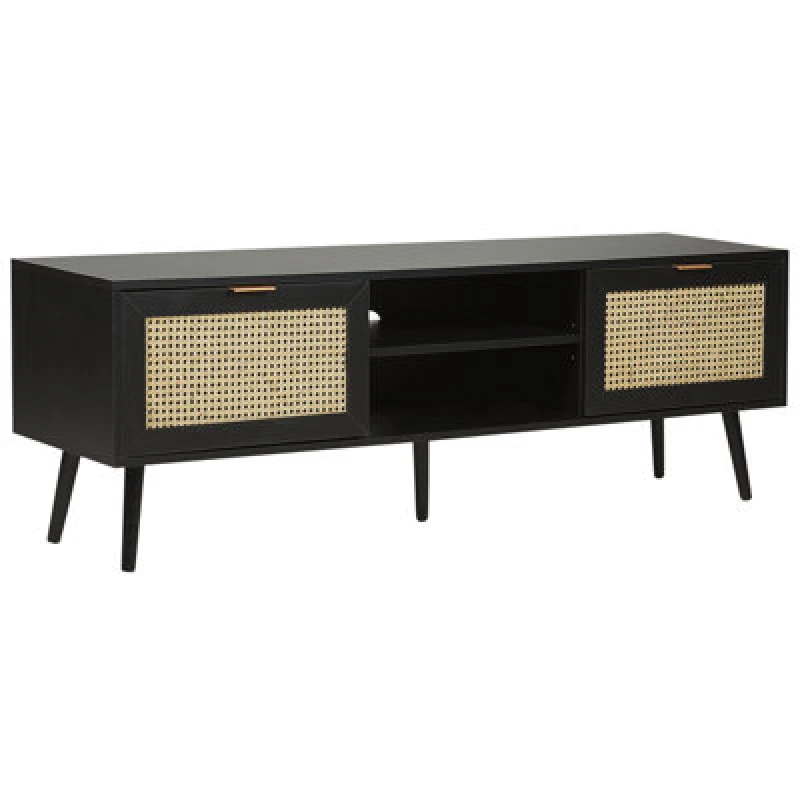 Image of Beliani Rustic TV Stand Opoco Black