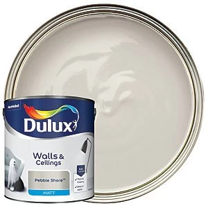 Image of Dulux Walls & Ceilings Pebble Shore Matt Emulsion Paint 2.5L