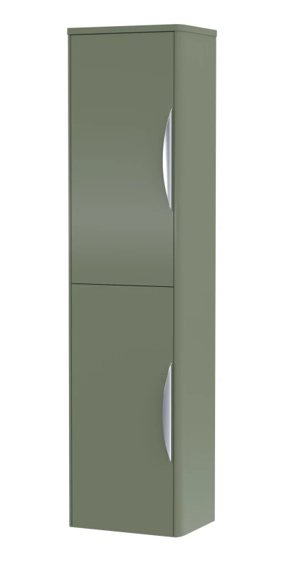 Image of Balterley Wall Hung 2 Door Tall Bathroom Storage Unit Satin Green 350mm Green unisex