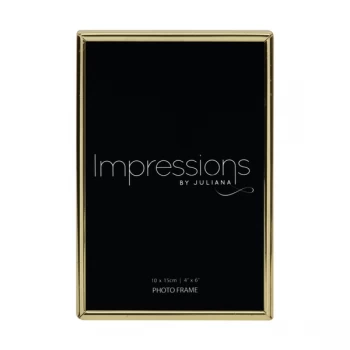 Image of 4" x 6" - Impressions Brass Plated Thin Photo Frame