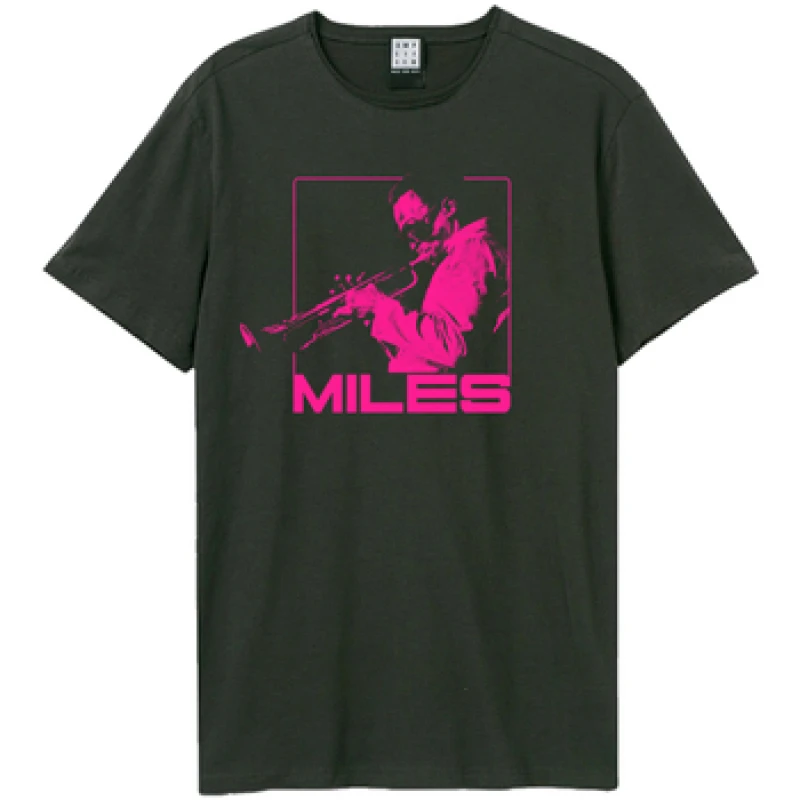 Image of Amplified Amplified Men Blowin Miles Davis T-Shirt in Charcoal Size: X-Small Charcoal XS Male 5063806006756