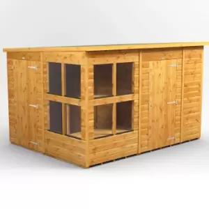 Image of 10X8 Power Pent Potting Shed Combi Including 6ft Side Store
