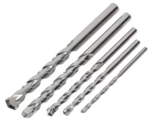 Image of AVIT AV08010 Carbide metal Masonry twist drill bit set 5 Piece 4 mm, 5 mm, 6 mm, 8 mm, 10 mm Cylinder shank 1 Set