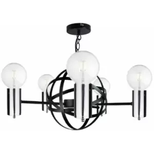 Image of Keter Solar Pendant Ceiling Light Black, Silver, 60cm, 5x E27