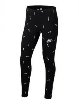 Image of Nike Older Girls Favorites Printed Legging - Black