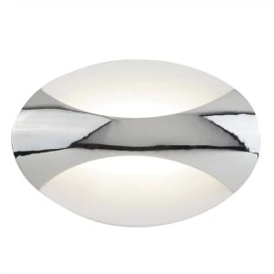 Image of Integrated LED 1 Light Wall Light Chrome, Sand White