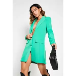 Image of I Saw It First Woven Button Front Blazer Dress - Green