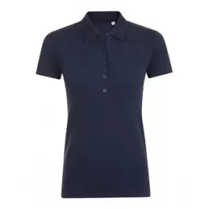 Image of SOLS Womens/Ladies Phoenix Short Sleeve Pique Polo Shirt (L) (French Navy)