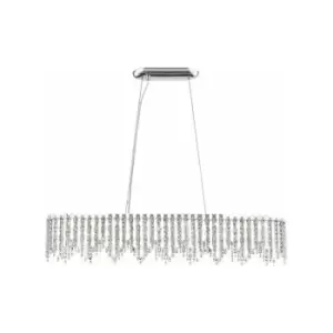 Image of Impex Belize 10 Light Oblong Chrome Crystal