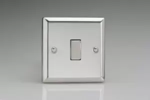 Image of Varilight Classic 1 Gang Rocker Switch with Decorative Insert Single XC20D - Polished Chrome - XC20D