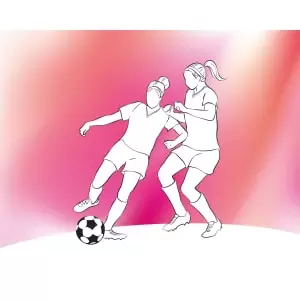 Image of Girls Playing Football Pink Wall Mural - 3m x 2.4m