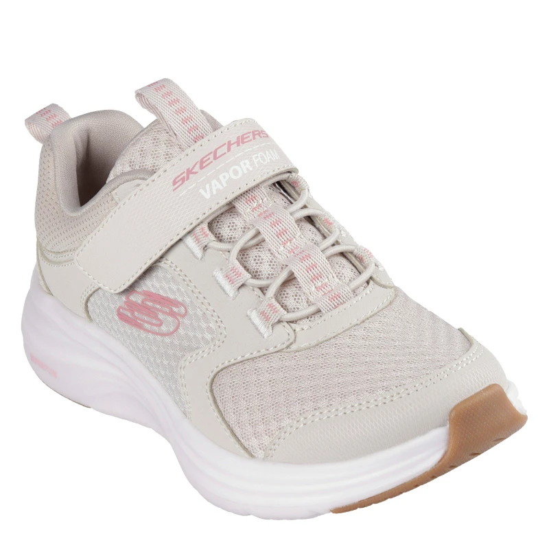 Image of Skechers Bungee And Strap Qtr Overlay Mesh S Slip On Trainers Unisex Kids Natural unisex 3 (36)