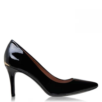 Image of Calvin Klein Gazel Pump Patent Leather Heels - Black