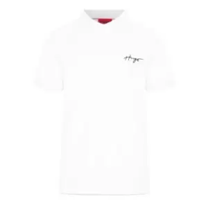 Image of Hugo Daipo Signature Polo Shirt - White