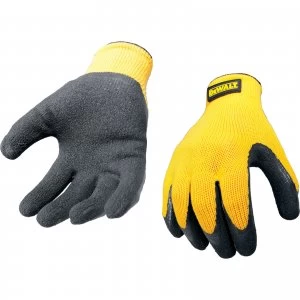 Image of DEWALT Yellow Knit Back Latex Gloves L