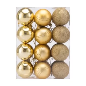 Image of Christmas Baubles 24Pcs Set Gold