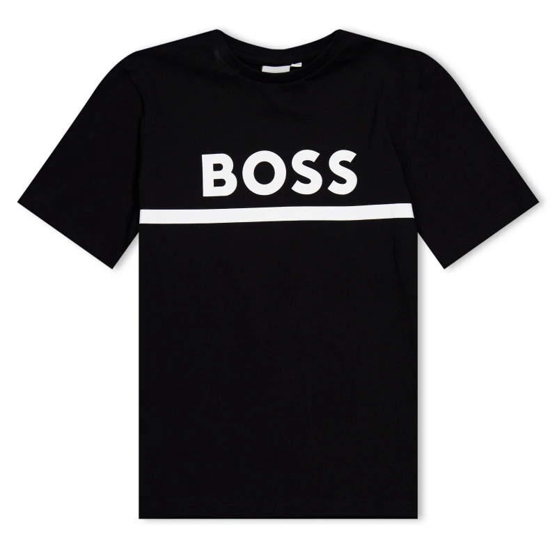 Image of Boss Kids Large Logo T-Shirt, Logo Design Black 09B male 8Y