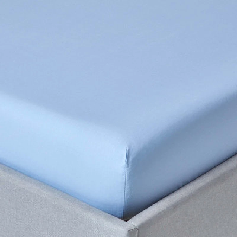 Image of Homescapes Blue Egyptian Cotton Deep Fitted Sheet 200 Tc, Single