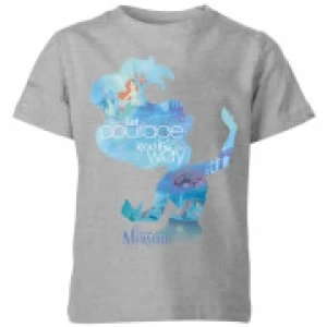 Image of Disney Princess Filled Silhouette Ariel Kids T-Shirt - Grey - 7-8 Years