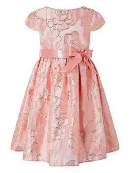 Image of Monsoon Girls Chelsea Floral Jacquard Pink Dress - Pink, Size 11 Years, Women