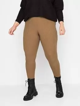 Image of Yours Rib Legging Camel, Natural, Size 24, Women