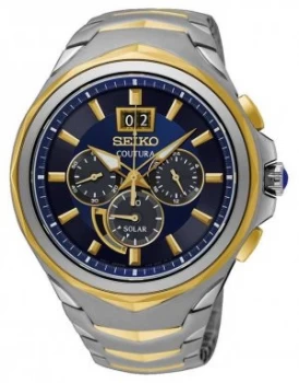 Image of Seiko Coutura Two Tone Stainless Steel Bracelet Blue Dial Watch