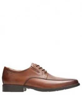 Image of Clarks Tilden Walk Shoes - Tan, Dark Tan Leather, Size 11, Men