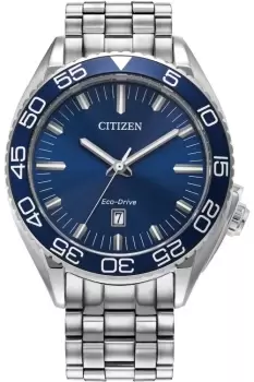 Image of Gents Citizen Eco-Drive bracelet with blue dial Watch AW1770-53L