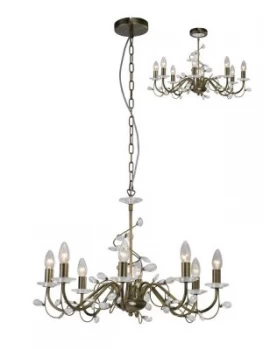 Image of Ceiling Pendant (SHADE SOLD SEPARATELY) 8 Light Antique Brass, Crystal