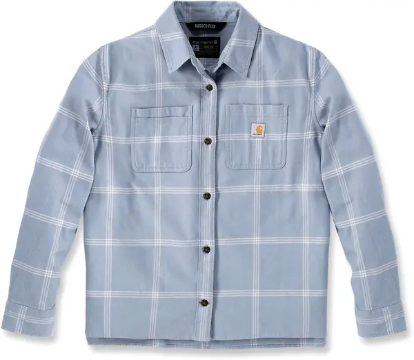 Image of Carhartt Loose Fit Midweight Flannel Ladies Shirt, blue, Size L for Women