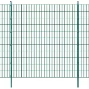 Image of Vidaxl - 2D Garden Fence Panels & Posts Green 2008x2230 mm 4m - Green