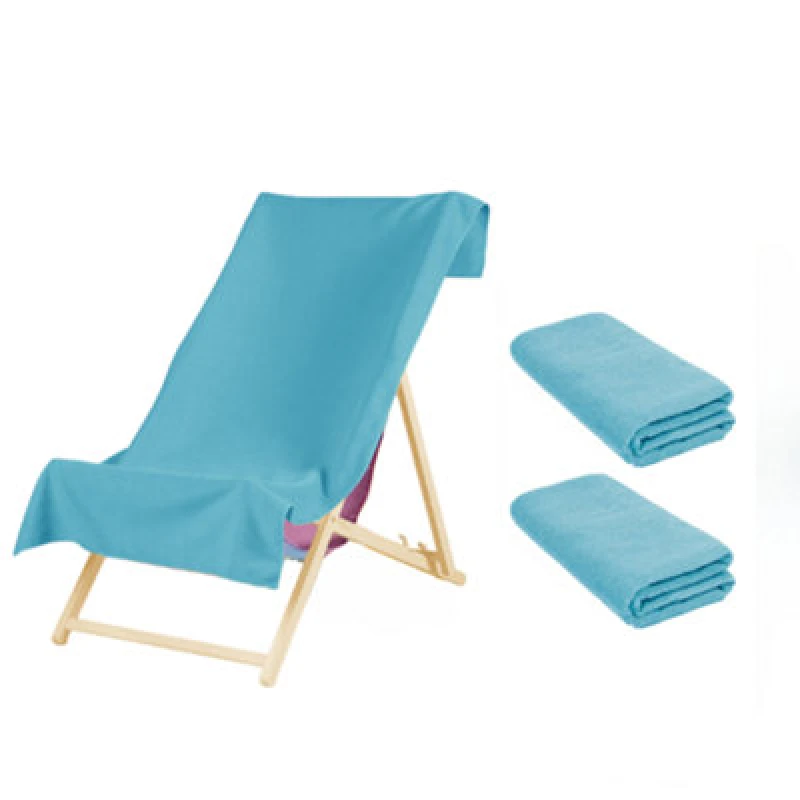 Image of OHS OHS 2 x Plain Microfiber Quick Dry Bath Beach Towel in Bright Blue Size: Bath Towel Bright Blue Bath Towel Unisex 5027434173976