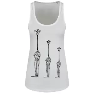 Image of Grindstore Womens/Ladies Skinny Giraffes Vest Top (XXL) (White)