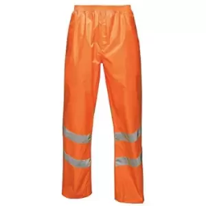 Image of Regatta Unisex Hi Vis Pro Reflective Packaway Work Over Trousers (XL) (Orange) - Orange
