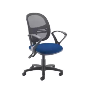 Image of Dams MTO Jota Mesh Medium Back Operators Chair with Fixed Arms - Blue