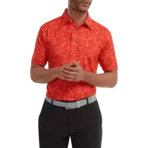 Image of Footjoy 2022 Digital Camo Print Lisle Polo - Red - L