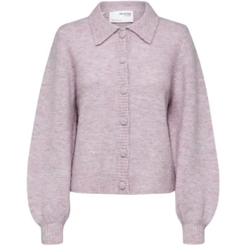 Image of Selected Femme Sia Knit Cardigan - Chalk Pink